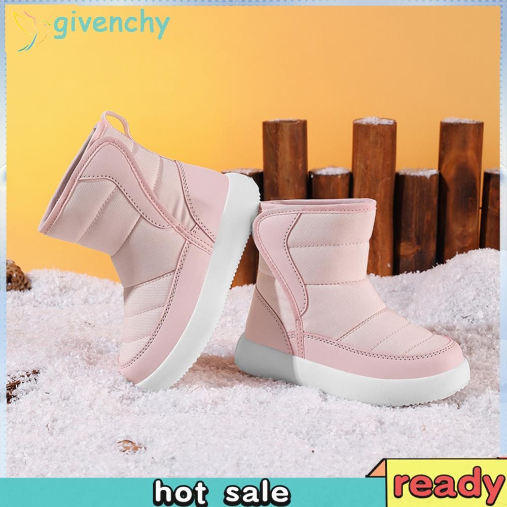 [givenchy1.th] Boys Girls Snow Boots Waterproof Winter Boots Fur Lined Winter Shoes for Outdoor