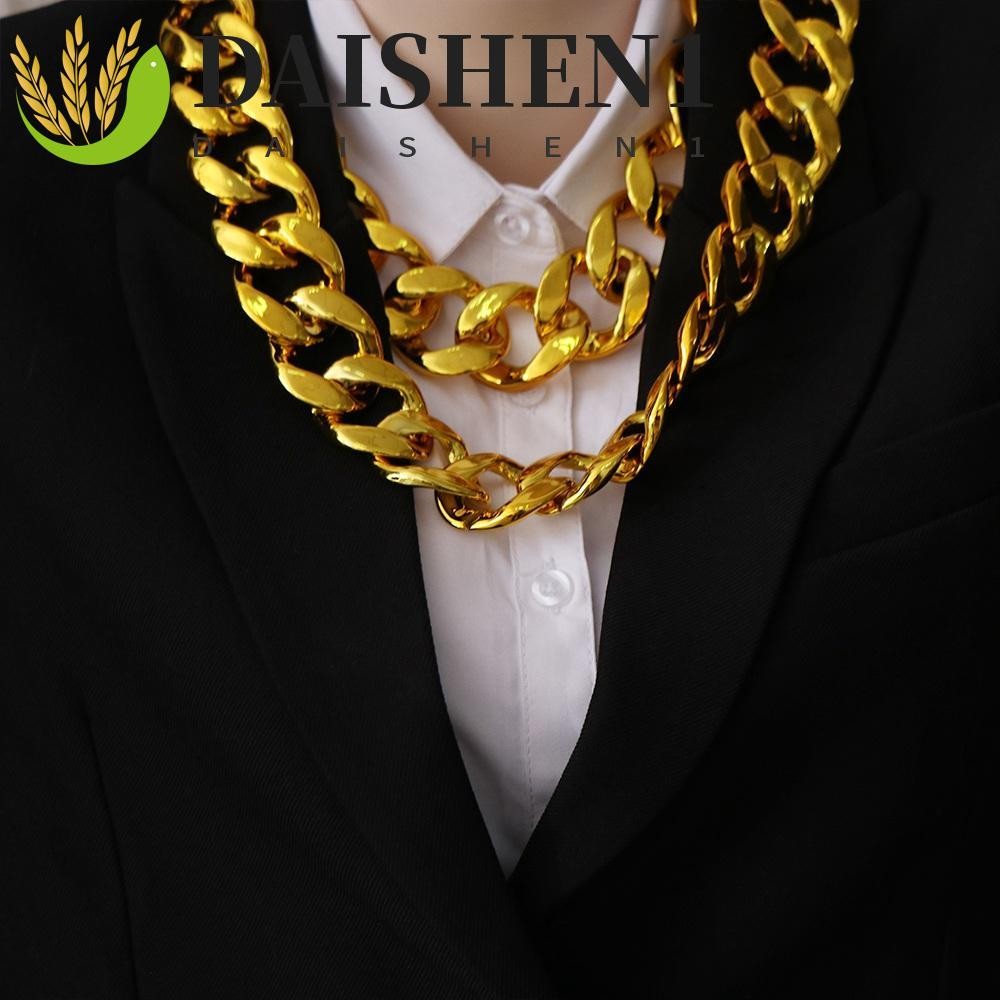 Daishen1 สร้อยคอโซ่ ชุบทอง พลาสติก เครื่องประดับแฟชั่น ของขวัญวันเกิด สไตล์ฮิปฮอป สําหรับผู้ชาย