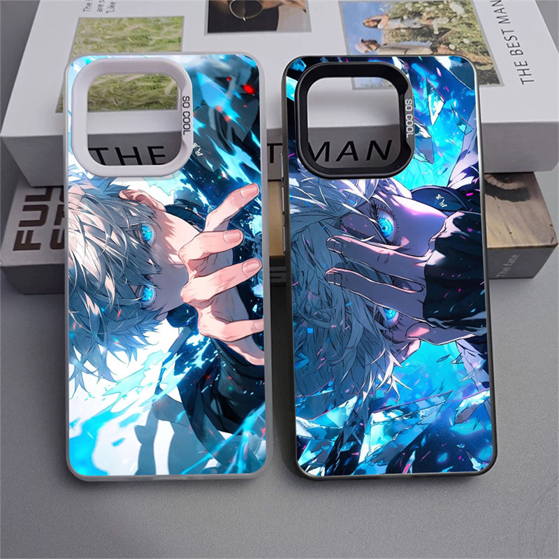 สําหรับ POCO X6/F6/F5/F4 GT Pro เทรนด์แฟชั่นอะนิเมะ Jujutsu Kaisen 5T5 Satoru Gojo Groundswell Hand Sign สีสัน Frosted เลเซอร์คลุมทั้งหมด PC เคสโทรศัพท์ Redmi K70/K70E Pro หมายเหตุ 12