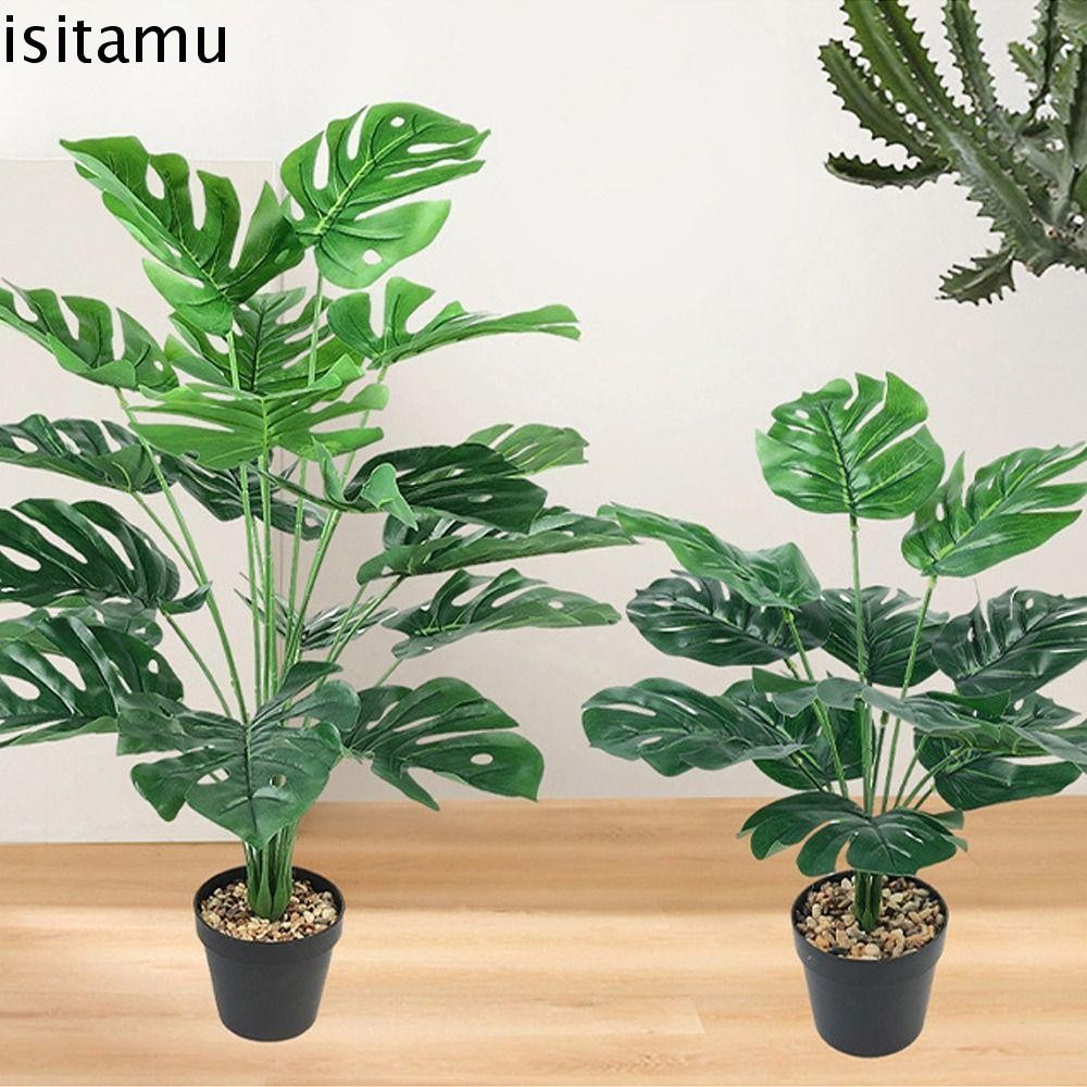 Isitaftใบปาล์มสีเขียว,พืชเขตร้อนเฟิร์นพืชประดิษฐ์สาขาปาล์มเขตร้อน,ใบตกแต่งที่ทําด้วยมือจริงสัมผัสขนาดใหญ่พืชประดิษฐ์บ้านตกแต่งสวน