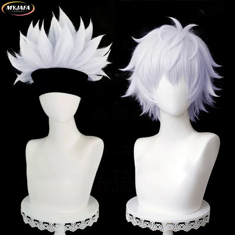 High Quality Gojo Satoru Cosplay Wig A Little Purple Silver White Wig Heat Resistant Synthetic Hair 