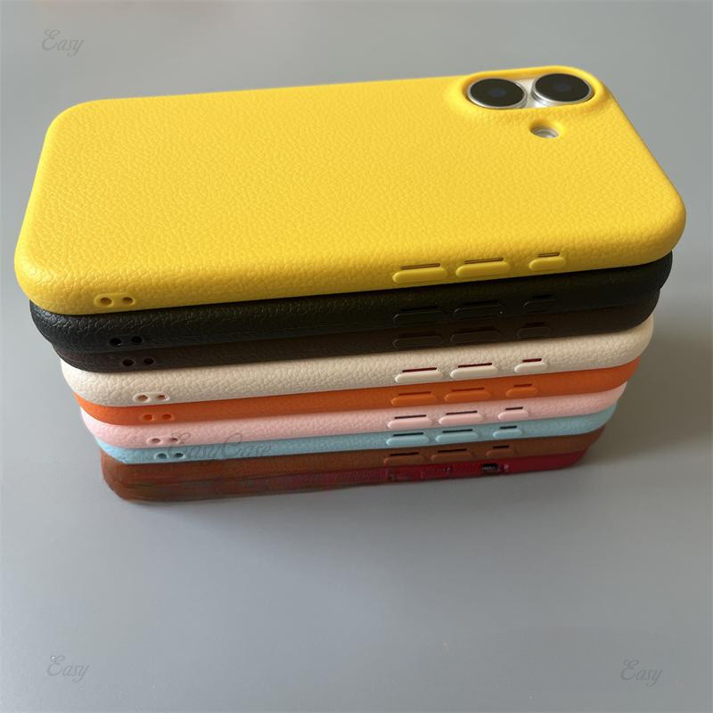 หนังที่เรียบง่ายเนื้อเคสโทรศัพท์สําหรับ ไอโฟน 16 15 14 บวก 13 12 11 มือโปร สูงสุด ทีพียู เคสนิ่มกันกระแทกกันฝุ่นลายนิ้วมือฟรีหมวกป้องกันฝาหลัง