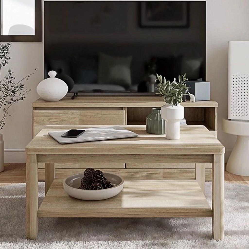 Koncept Furniture โต๊ะกลางไม้ล้วน รุ่น Timbur สีไม้อ่อน (90x55x42 ซม.) แบรนด์ KONCEPT FURNITURE