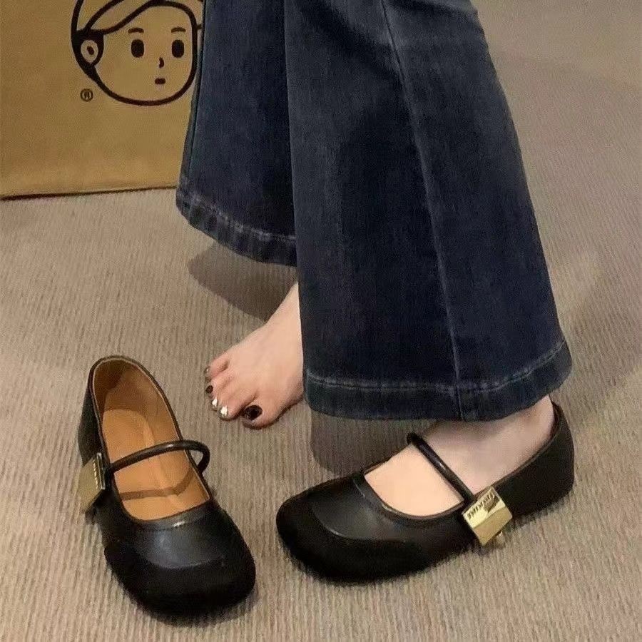 Soft-soled Boat Shoes รองเท้าหนังขนาดเล็ก Round Toe Casual High-End Fashion