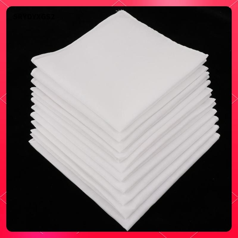 [Srydyxgs2] 10 ชิ้นผ้าฝ้ายผู้หญิงผู้ชายกระเป๋าแต่งงาน Hanky