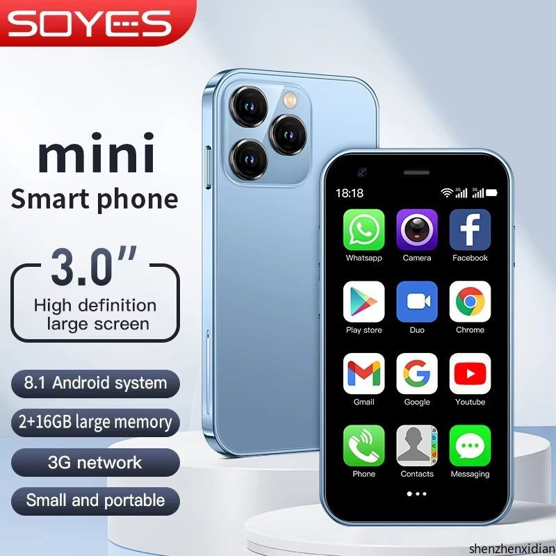 Soyes XS15 MINI Android8.1 โทรศัพท์สมาร์ท 3.0 นิ้ว 2GB RAM 16GB ROM Dual SIM สแตนด์บาย Play Store 3G