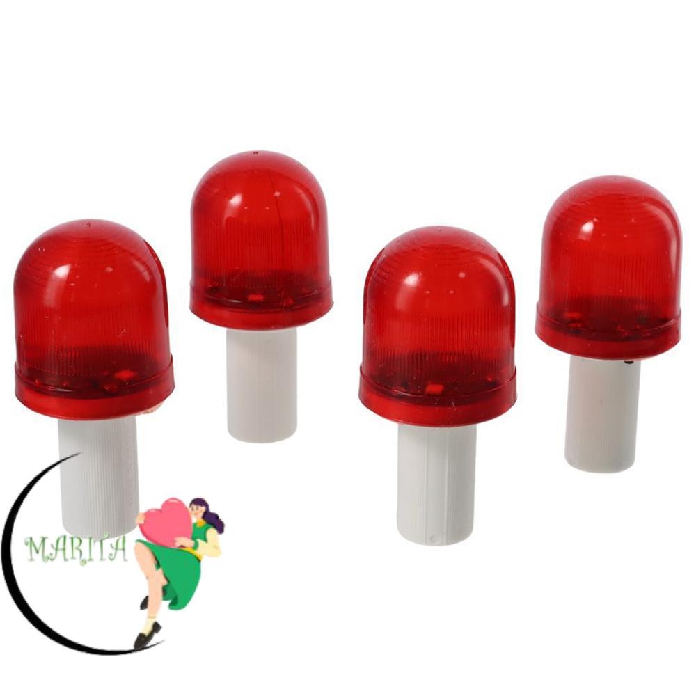 Marita ไฟเตือนกระพริบฉุกเฉิน 4 แพ็ค, กรวยสีแดง, ไฟกรวยจราจร LED ทรงกลม, ABS ทนทานต่อแรงกระแทก, โพลีคาร์บอเนตสําหรับการจราจรกรวยแบบพับได้