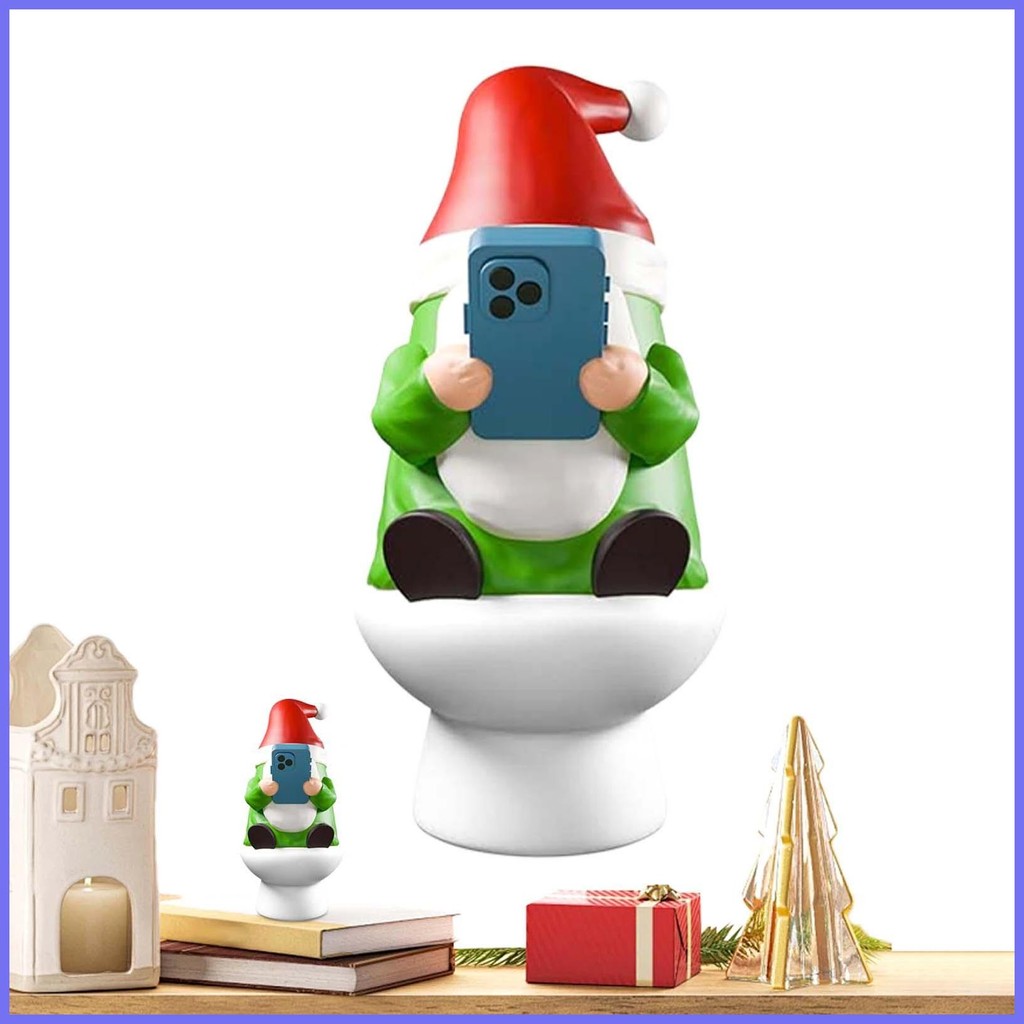 ตุ๊กตาคริสต์มาสห้องน้ําไม่เต็มเต็ง Gnome Gnome รูปคริสต์มาสในร่ม Garden Gnome สําหรับ Fairy Garden h