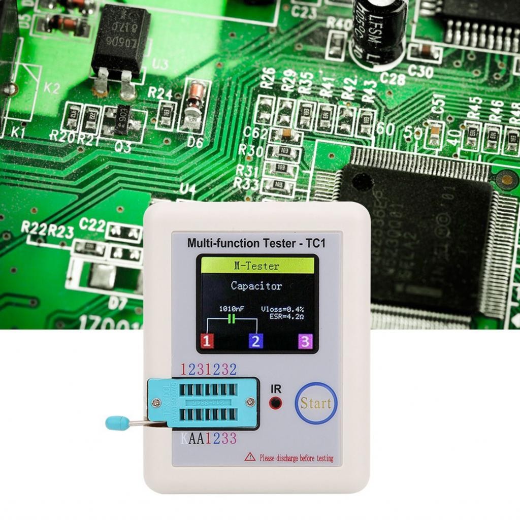 ตัวทดสอบทรานซิสเตอร์ 1.8 นิ้วหน้าจอแสดงผล TFT LCR-TC1 สำหรับตัวเก็บประจุไดโอด MV6