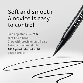 Zeesea อายไลเนอร์ติดทนนานสีดํา 10H กันน้ําอายไลเนอร์ติดทนนาน Highly Pigmented Eye แต่งหน้า Sweatproof Quick-Dry No-Smudge สีดําที่มีสีสัน Liquid แสตมป์ดินสอ