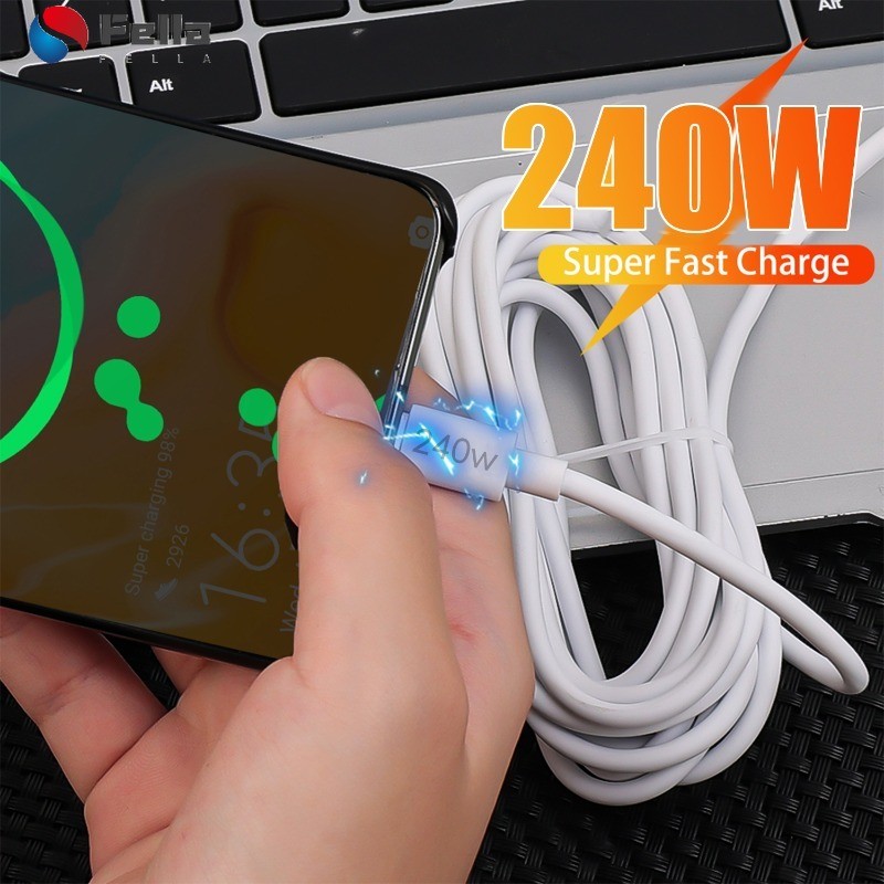 [ แนะนํา] สายเคเบิลข้อมูล Dual Type C - สายชาร์จเร็ว 240W - สายไฟโทรศัพท์ 1M/1.5M/2M - การถ่ายโอนข้อมูลความเร็วสูง 480Mbps - อุปกรณ์เสริมคอมพิวเตอร์โทรศัพท์มือถือ