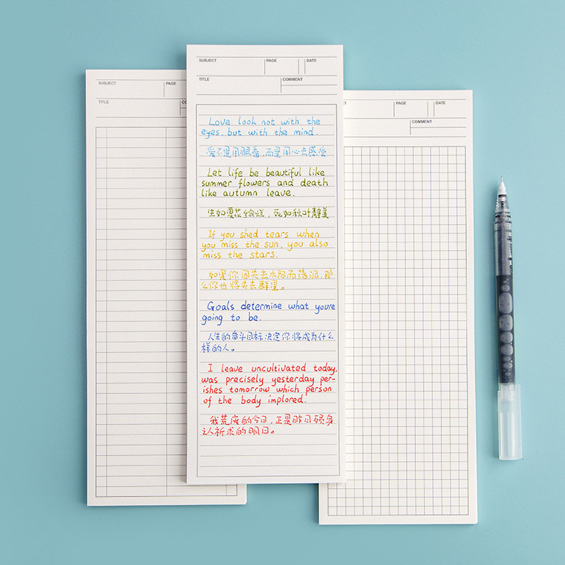 Long Notepad Note Pads Writing Note School Office Simple Non Sticky Memo Pad 9x25 ซม.