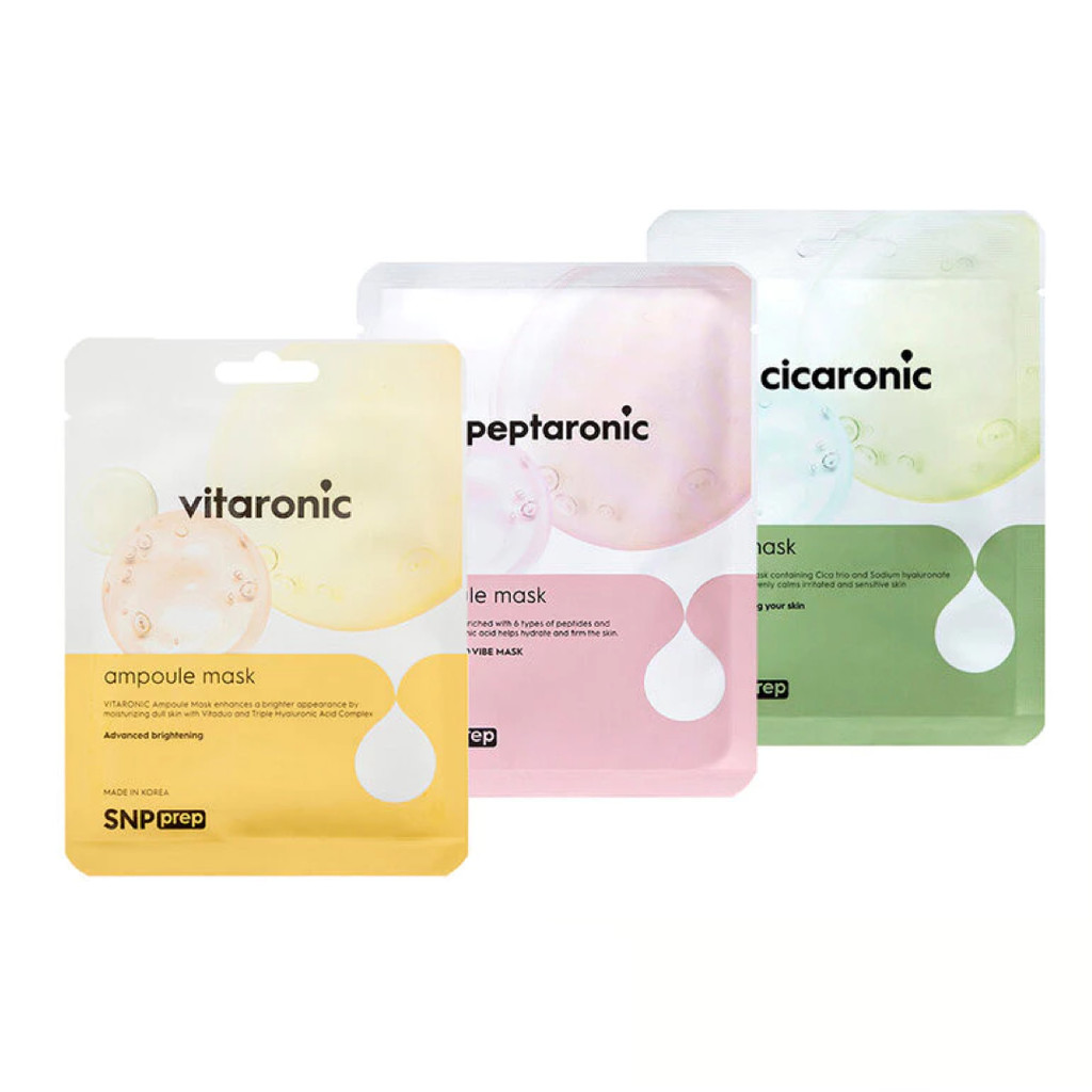 มาส์กหน้า SNP prep cicaronic mask /  SNP PREP Peptaronic / SNP prep vitaronic  1 กล่อง มี 10 ชิ้น