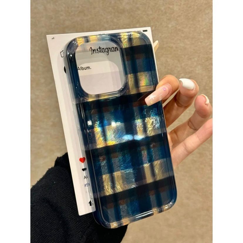 ลายสก๊อตสีตัดกันเหมาะสําหรับเคสโทรศัพท์ iPhone15/16promax iPhone14 สไตล์ใหม่ 13/12/11 DGAT