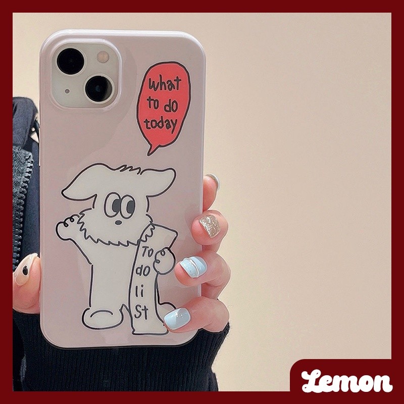 【 Lemon 】เคสโทรศัพท์มือถือ ลายการ์ตูนลูกสุนัข สีกากีน่ารัก สไตล์เกาหลี สําหรับ iPhone 7 8 7plus 8plus 11 12 X XS XR XSMAX 11promax 12promax 11promax 13promax 13pro 13promax 13promax 13promax 13promax