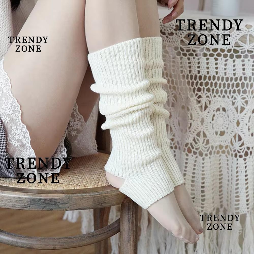 Trendyzone ฤดูหนาวขาอุ่น, Y2k ปุย Goth อุปกรณ์เสริมถักถุงเท้ายาว, แฟชั่น Soft Gothic Lolita อุ่นขาผู้หญิง