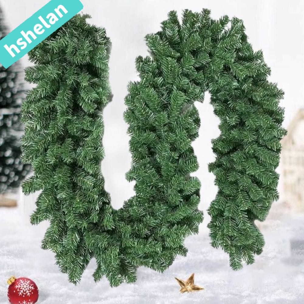Hshelanf6 ต้นสนหวายเทียม,2.7มตกแต่งคริสต์มาสจําลองพวงมาลัยพวงหรีดตกแต่ง,พร้อมไฟแขวนเครื่องประดับสเปรย์สีขาวต้นสนคริสต์มาสหวายพรรคซัพพลาย