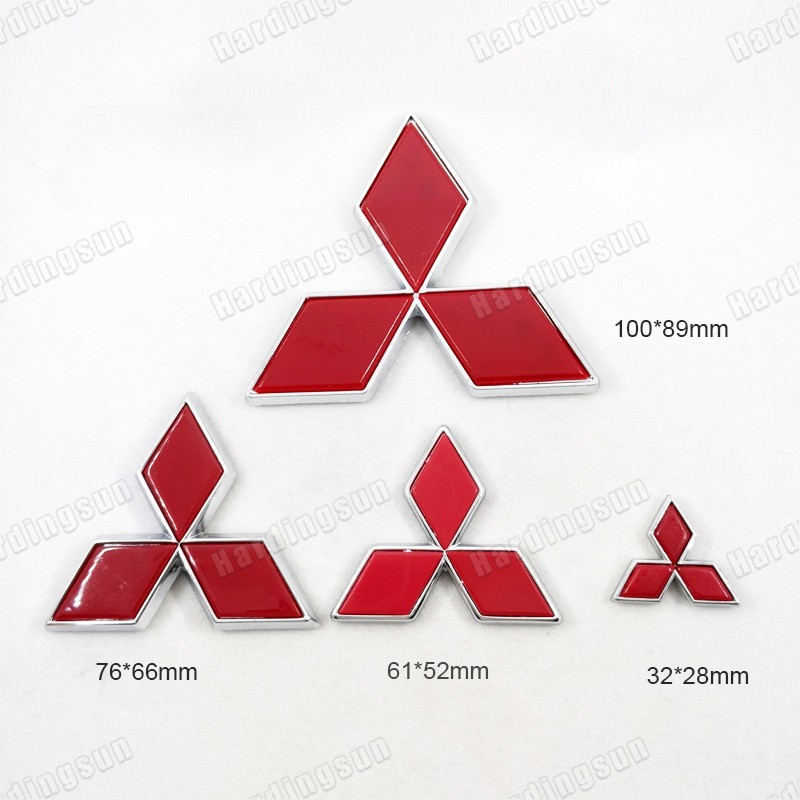 1 x ABS Mitsubishi โลโก้รถ Auto ด้านหน้าด้านหลังฝาปิดป้ายสัญลักษณ์สติกเกอร์รูปลอกเปลี่ยน Mitsubishi