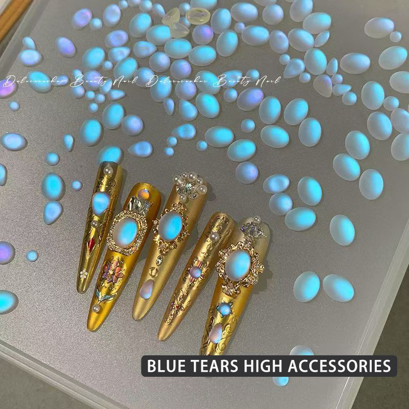 Nail Art Nail Decorative Nail Sticker Blue Tear Zircon Palace Gorgeous KOUDDAN - รูปที่ 2