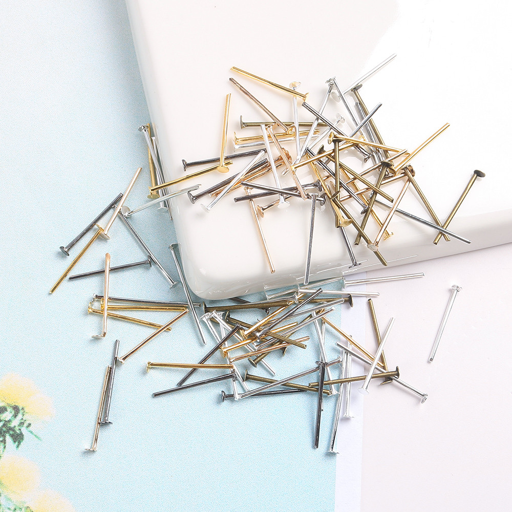 200 ชิ้น/ล็อตแบนหัว Pin Gold Plated เครื่องประดับ Pins Beading Eye Pins สําหรับผลการค้นหาเครื่องประดับทําอุปกรณ์