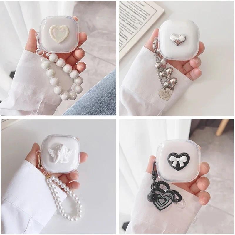 สําหรับ Anker Soundcore P30i / P40i กรณีน่ารัก Love/angel จี้ซิลิโคนโปร่งใส TPU หูฟังสําหรับ Soundco