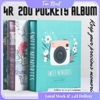 200 Photo Album Baby Memory Collection Book Family Themed Scrap Interleaf Type Wedding Anniversary