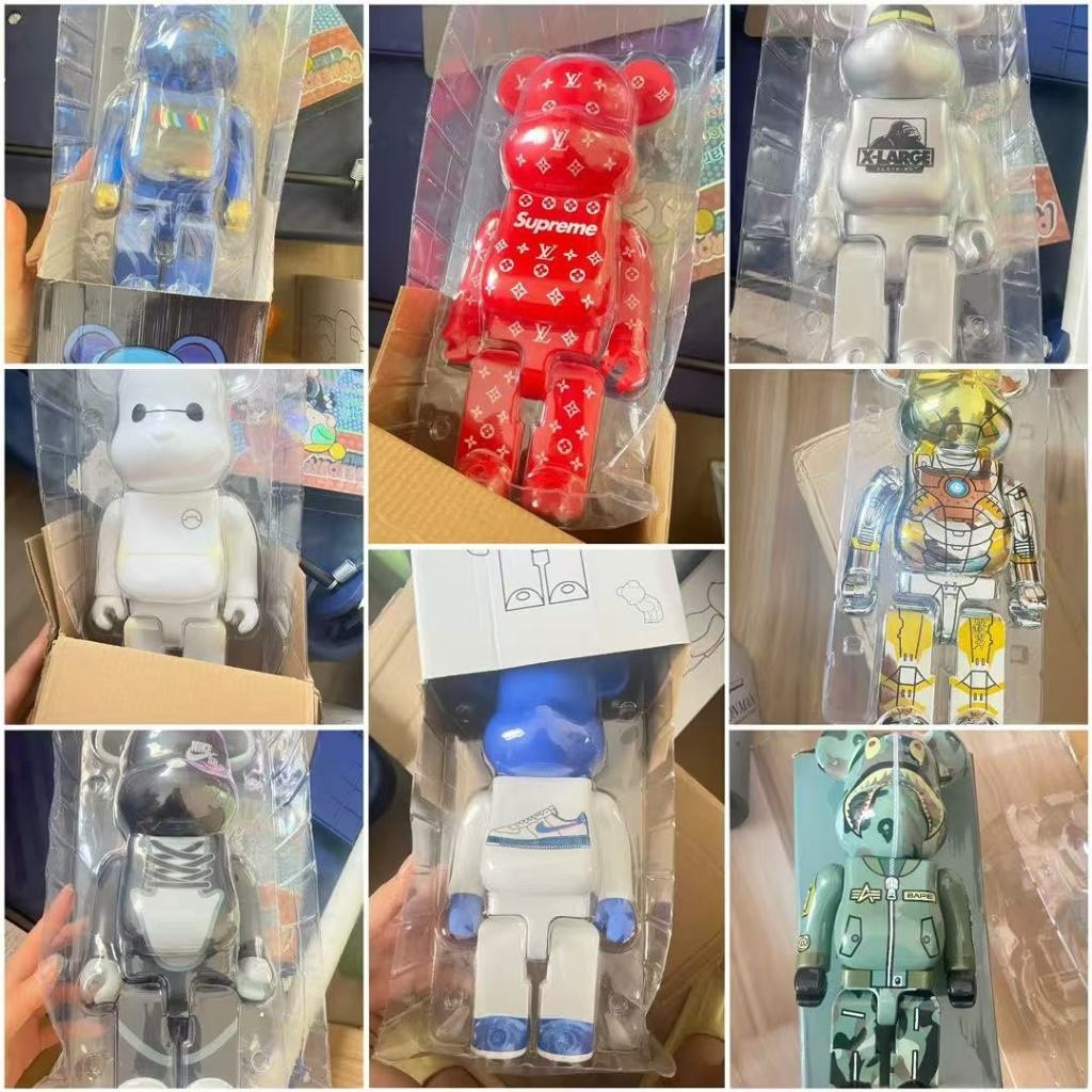（Special Offer）Bearbrick 400% Qianqiu Violent bear Milk Girl มีโชคดีพร้อมบล็อกตัวต่อ, เครื่องประดับหมี, ของเล่นอินเทรนด์, ตุ๊กตา, ของขวัญโมเดล