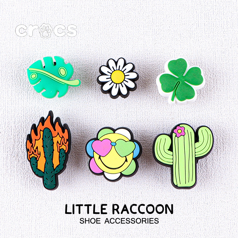 Crocs Jibbitz Green plant series รองเท้าหัวเข็มขัดดอกไม้อุดตันอุปกรณ์เสริมรองเท้า charm crocs รองเท้าแตะการ์ตูนน่ารักหัวเข็มขัดตกแต่ง