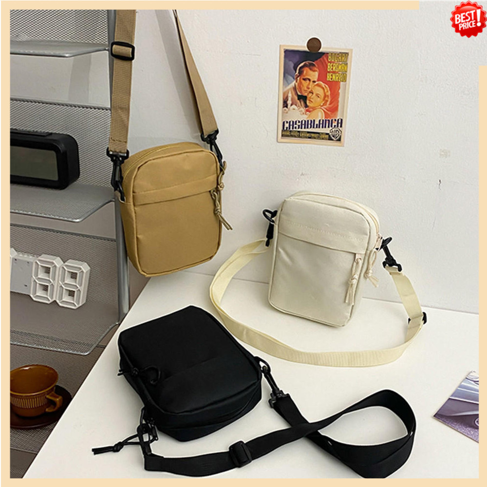 Minimalist Functional กระเป๋าคาดหน้าอกกระเป๋าสําหรับชาย Casual ขนาดเล็กซิป Crossbody กระเป๋าขนาดเล็ก Crossbody ไหล่ผู้ชายกระเป๋า