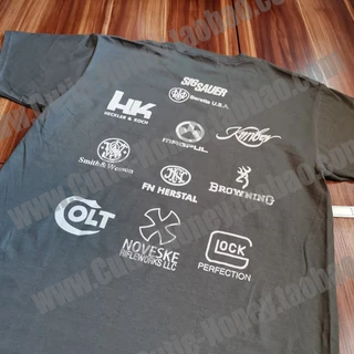 ป้ายยิงคอกลมแขนสั้น Glock Magapu Sigshaor Smith&Wesson Training เสื้อยืด