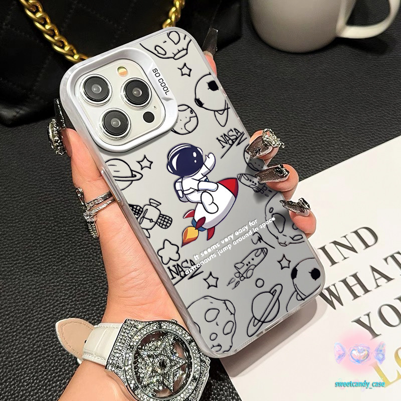 เคสแข็งคุณภาพ นักบินอวกาศน่ารัก for IPhone 13 12 7Plus 14 15 11 16 Pro Max 8Plus XR XSMax SE เคสไอโฟน11 เคสไอโฟน13