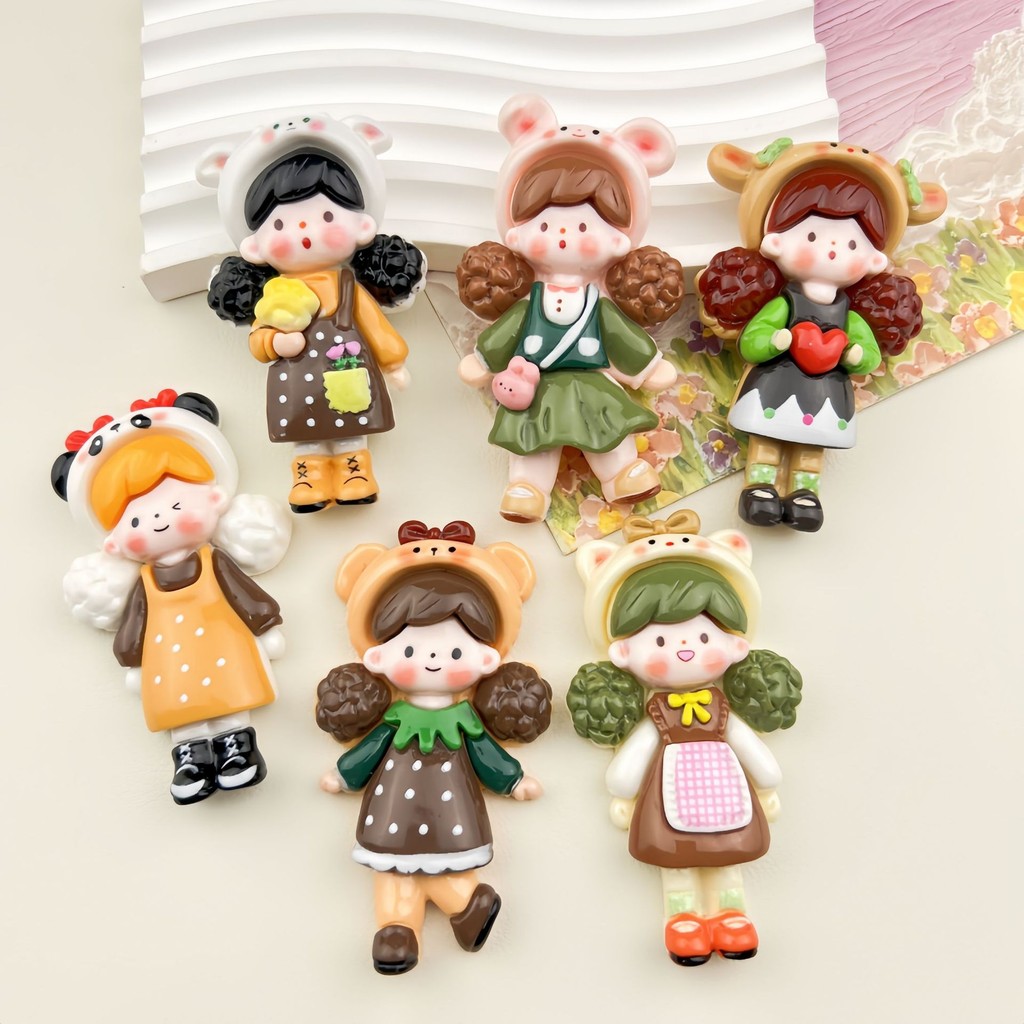 6ชิ้นน่ารักคริสต์มาสโมลินต้าเรซิ่นเสน่ห์สําหรับ ทําเอง (8-330)