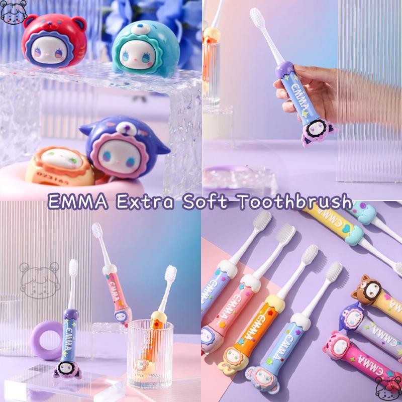 Emma rua Zoo แปรงสีฟันขนนุ่มพิเศษ แปรงสีฟันรูปน่ารักนุ่มพิเศษสําหรับเด็ก สไตล์สุ่ม iath