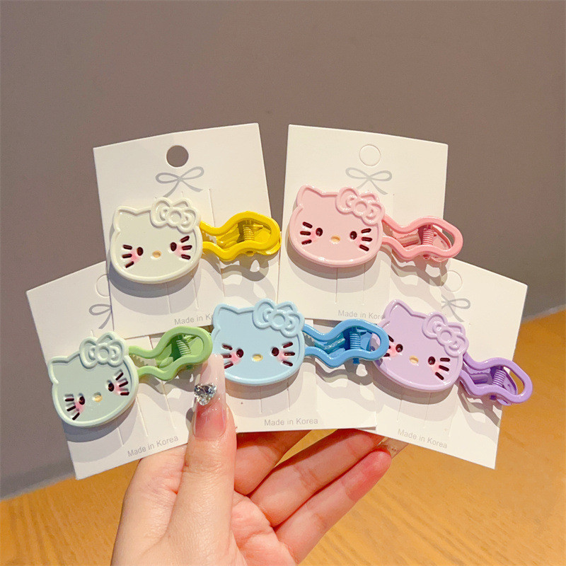 Girl Heart Color kt กิ๊บติดผม Wave Duckbill คลิปการ์ตูน All-Match Cat Bangs คลิปด้านข้าง