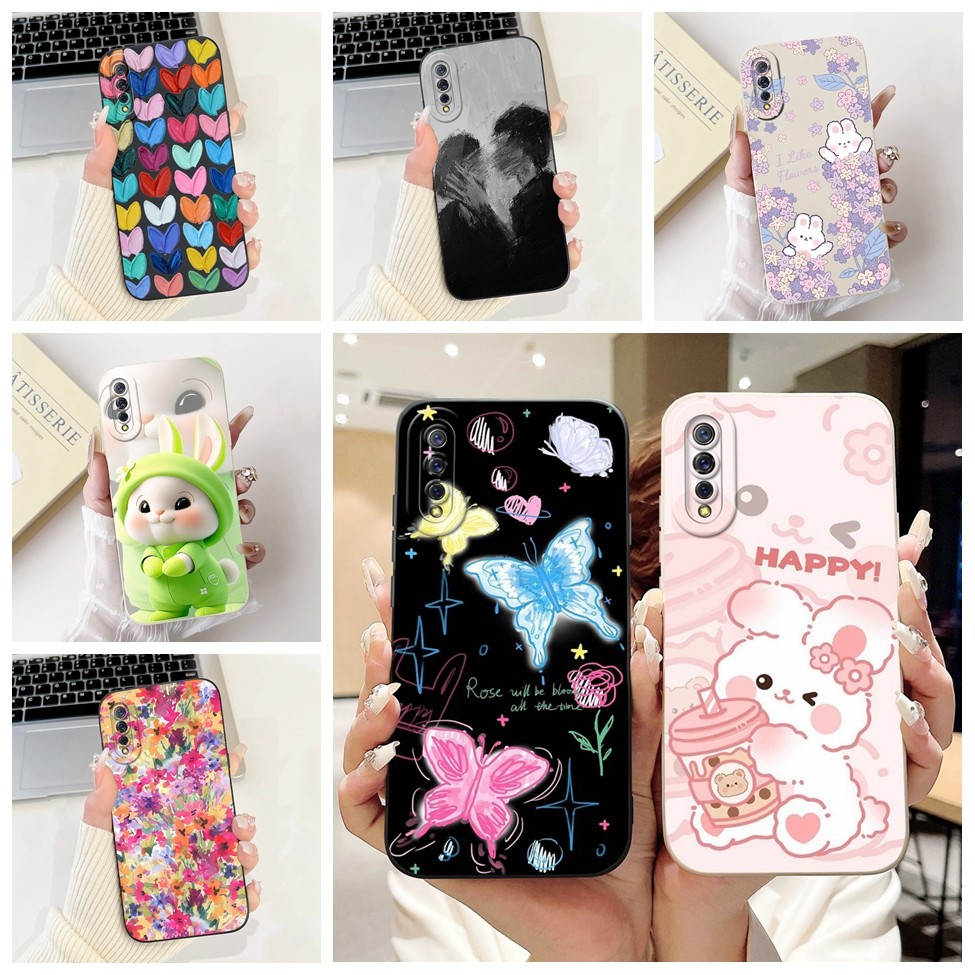 Vivo S1 1907 V1913A V1907 เคสโทรศัพท์ Vivo S1 กรณีกันกระแทกแมวน่ารักแพนด้ากระต่ายแฟชั่นดอกไม้รัก