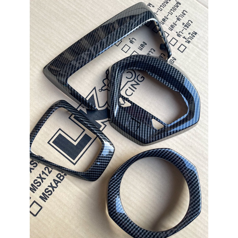❀❀ครอบไฟหน้า/ครอบโลโก้/ครอบไฟท้าย/ครอบไมล์ Honda100% เงาฉ่ำเคลือบแลคเกอร์2Kเคฟล่า5Dงานพรี่เมี่ยม