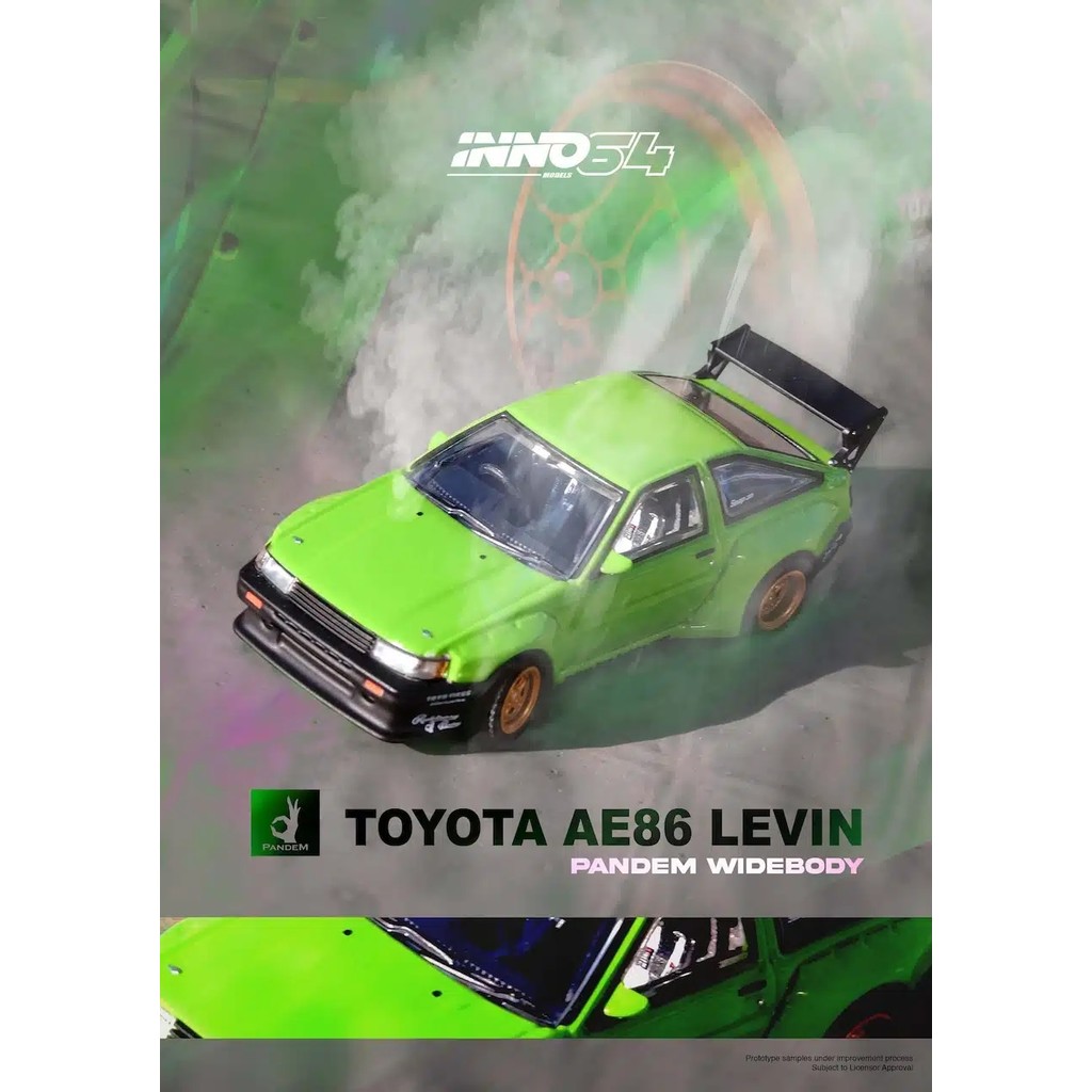 INNO64 1:64 TOYOTA AE86 Levin "PANDEM ROCKET BUNNY" Green IN64-AE86PL-GRN Diecast model cars