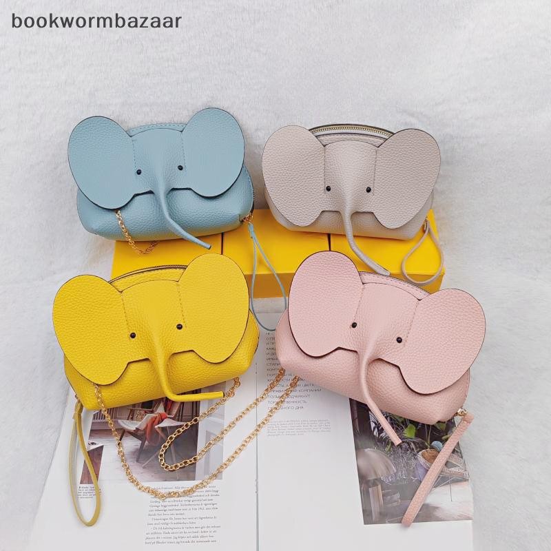 [BOK] แฟชั่นเกาหลีใหม่สีทึบหนัง PU กระเป๋าโทรศัพท์ Mini Elephant กระเป๋าสะพายข้างสุภาพสตรีน่ารักกระเป๋าลําลองสําหรับผู้หญิง [TH]