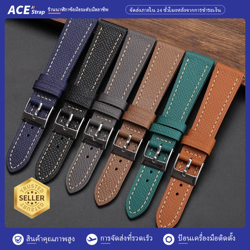 สายนาฬิกาหนังวินเทจทำมือ ขนาด 18mm 19mm 20mm 21mm 22mm สำหรับ iWatch สายนาฬิกาหนัง Epsom