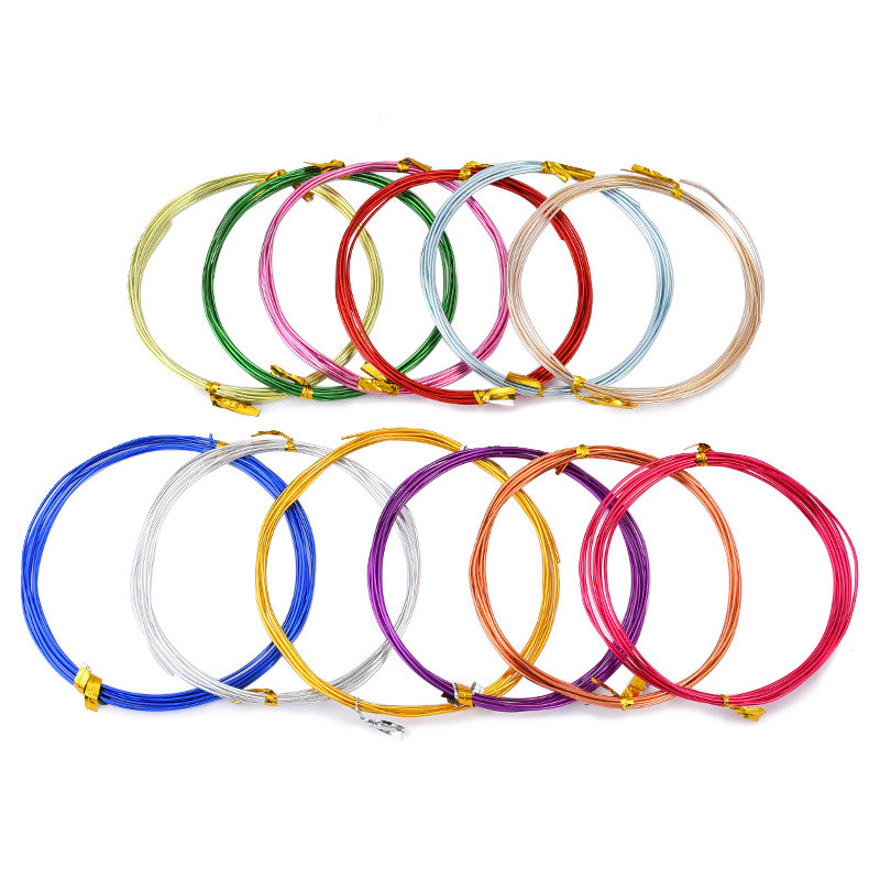 ลวดอลูมิเนียมสีขนาด 0.6-3 มม. สำหรับถักด้ายลูกปัด