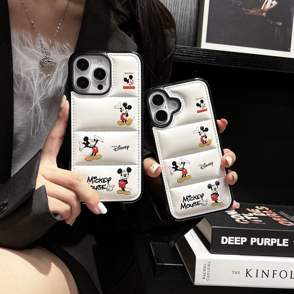 น่ารักการ์ตูนมิกกี้เมาส์ลงเสื้อแจ็คเก็ตซิลิโคนเคสโทรศัพท์ที่ใช้งานได้IPphone 16ProMax 15promax 14 14