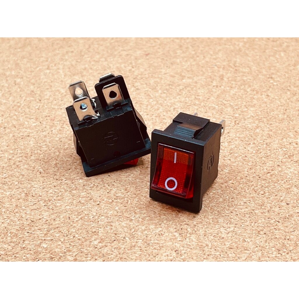 (1ตัว) [SW] KCD1-104/N สีแดง Zhongxun สวิตซ์ 6A/250V มีไฟ ขนาด 15x21mm