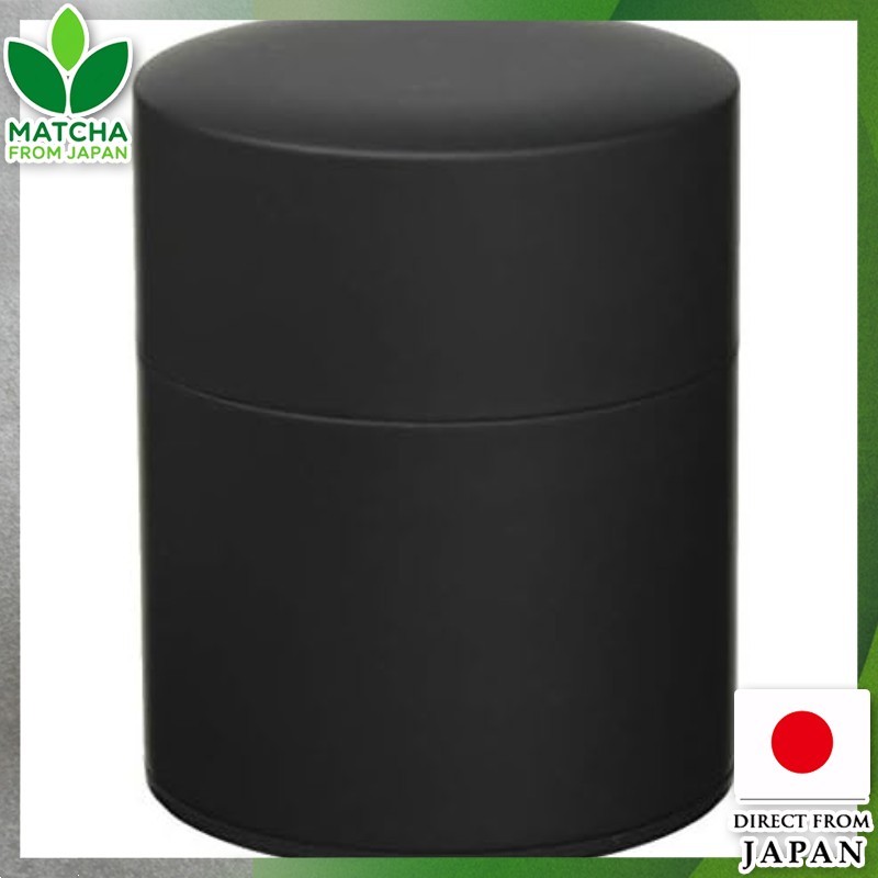 Nichinichi Tools Tea Tea Painting Canister Flat Type 200 กรัมเหล็กทำในญี่ปุ่น Matte Black【Direct fro