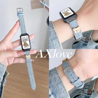 Slim Denim Band Loop สําหรับ Huawei Band 11 pro 10 8 9 นาฬิกาสร้อยข้อมือสาย Correa สําหรับ Honor Band 9 เปลี่ยนสายนาฬิกา