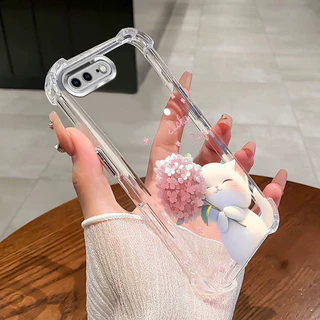เคสสําหรับ iPhone 6 6S 7 8 PLUS เคสโทรศัพท์ Lucky Cat สี่มุมซิลิโคน TPU โปร่งใส Soft Shell XYM
