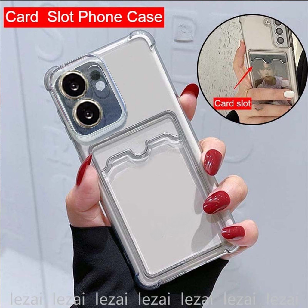 Oppo Reno 13F Reno13F Reno13 F5GเคสOPPO Reno 13 F 12F 11F 5Gเคส พร้อมช่องใส่การ์ดเลนส์ Protector ปกอ