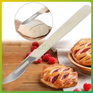 litai มีดกรีดขนมปัง สแตนเลสแท้ มีดกรีดลายขนมปัง มีสเกลวัด แบ…