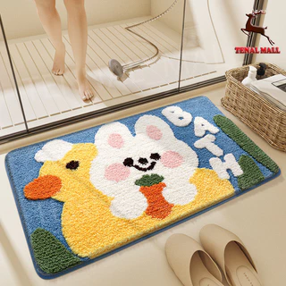 (ขนาด 60X40cm.) พรมเช็ดเท้า พรมเนื้อนุ่ม ผ้าเช็ดเท้า ซับน้ำได้ดี นุ่มสบาย พรมกันลื่น