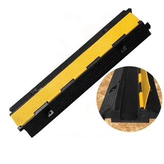 【การจัดส่งในพื้นที่】ยางลูกระนาด ขนาด 100x25x4cm. ป้องกันสายเคเบิล/สายไฟ/สายยาง 2 ช่อง แบบจิ๊กซอว์