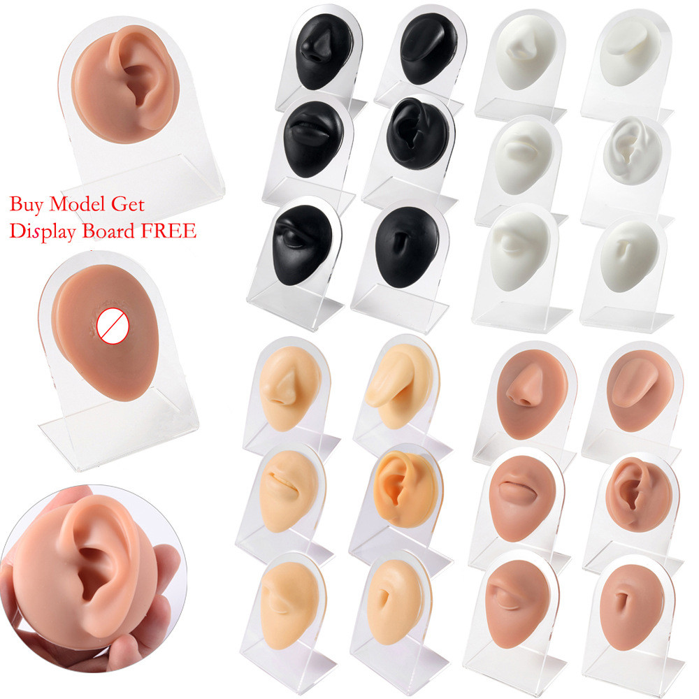 Silicone ear drill model training model simulation nose nail tongue button abdominal display
